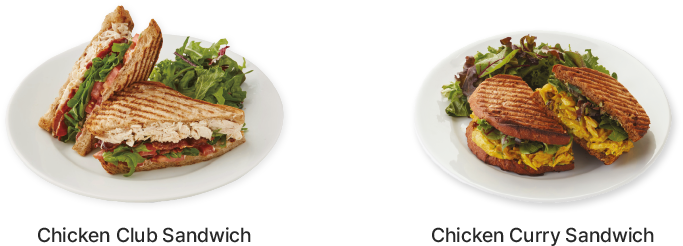Chicken Club Sandwich, Chicken Curry Sandwich